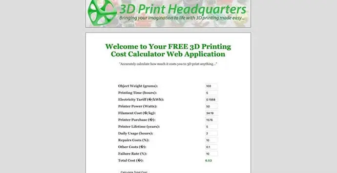 3D Print Headquarters – 3D Baskı Hesaplama Sitesi