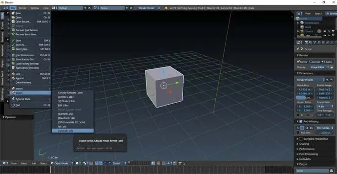 Blender ile STL’yi DWG’ye Çevir