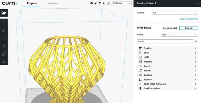 Ender 3 Pro için Cura Dilimleme Yazılımı
