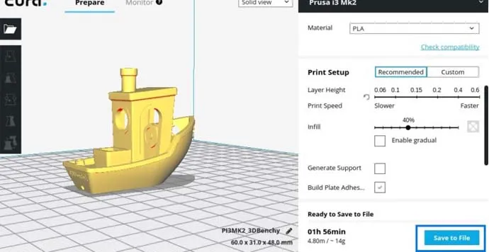 Cura ile G-Code Oluştur ve Modeli Kaydet