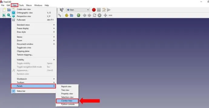 FreeCAD - Combo View