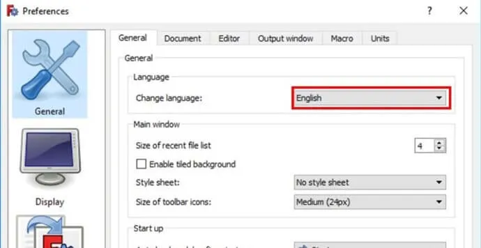 FreeCAD - Ayarlar - General