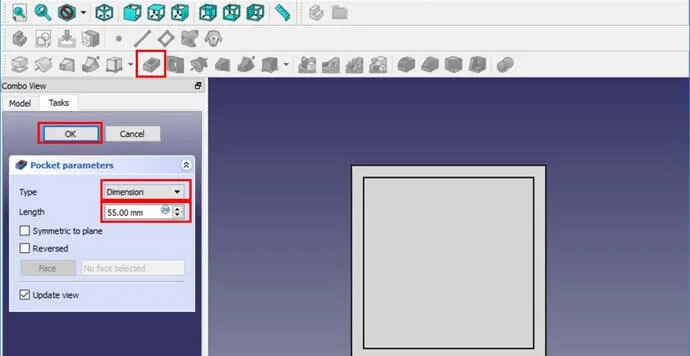 FreeCAD - Pocket Parameters