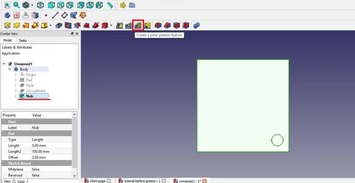 FreeCAD - Nub