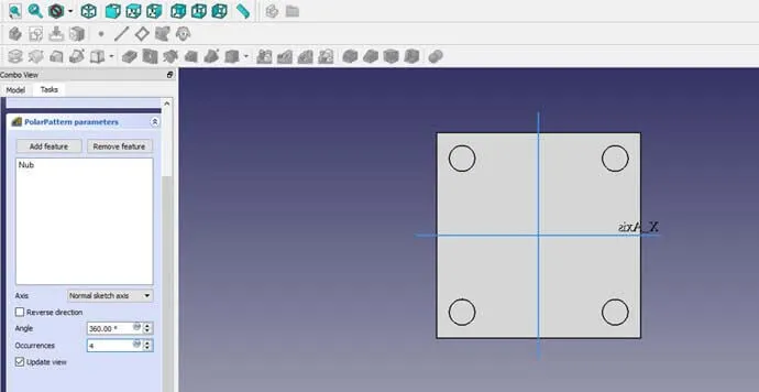 FreeCAD - Polar Pattern