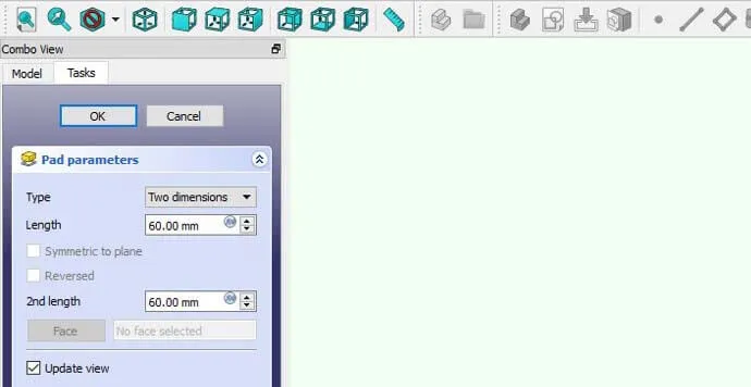 FreeCAD - Pad Parameters