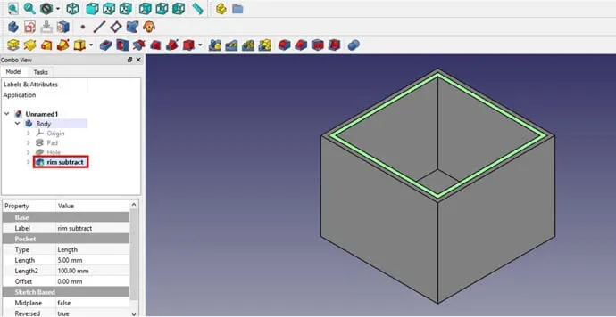 FreeCAD - Alternatif Kesme Yöntemi