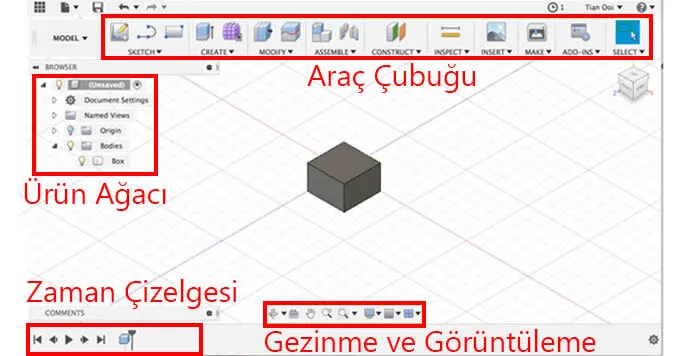 Fusion 360 Basit Arayüzü