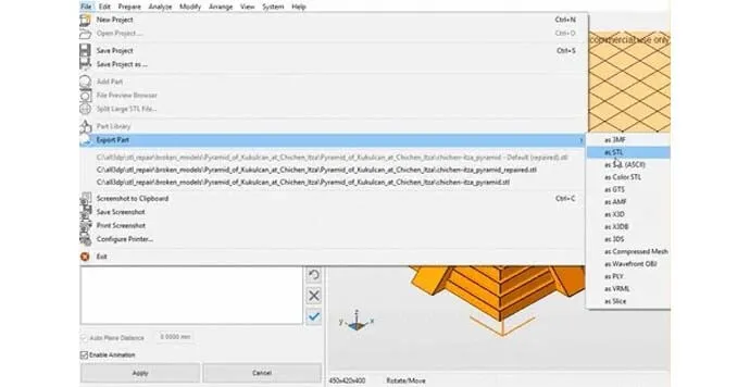 Düzeltilmiş ve Optimize Edilmiş STL Dosyayı Kaydet