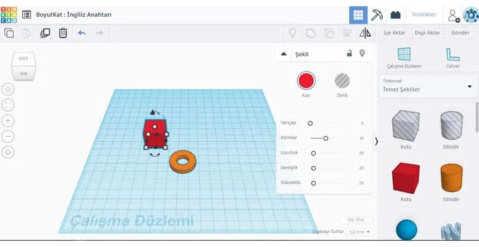 Tinkercad - Anahtar Kolunu Tasarla