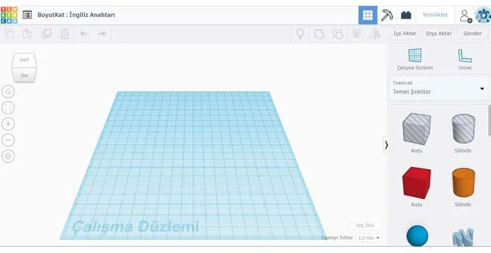 Tinkercad - Çalışma Düzeni