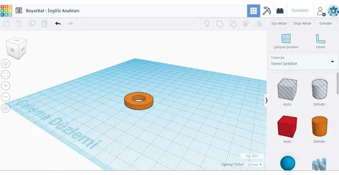 Tinkercad - Halkayı Oluşturmak İçin Silindir Şekilli Deliği ve Diski Gruplandır_2