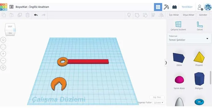 Tinkercad - Kolu ve Somun Kısmını Birleştir