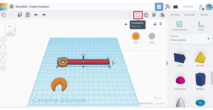 Tinkercad - Kolu ve Somun Kısmını Birleştir_3