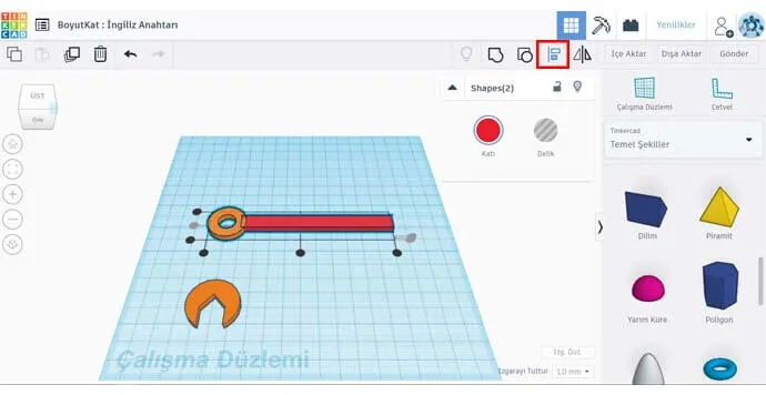 Tinkercad - Kolu ve Somun Kısmını Birleştir_2