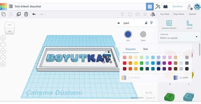 Tinkercad - Etiket Tabanına İsim Yaz_4