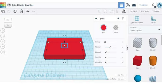 Tinkercad - İsim Etiketi Tabanı Oluştur