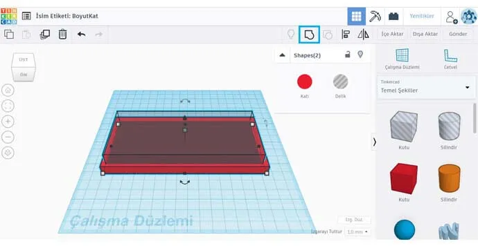 Tinkercad - İsim Etiketi Tabanına Kenarlar Ekle_2