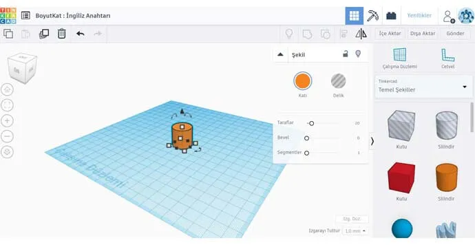 Tinkercad - Katı Dairesel Disk Tasarımı