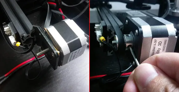 Y ekseni motorunun kayış gerdirilerek geri takılması